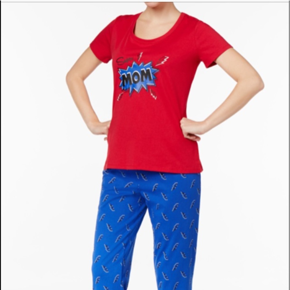 Family Pajamas Small Super Mom pajama set,  NWT